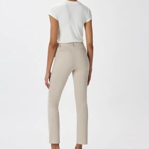 Quince Ultra-Stretch Ponte Straight Leg Pants Size Small Petite Color Ecru Beige